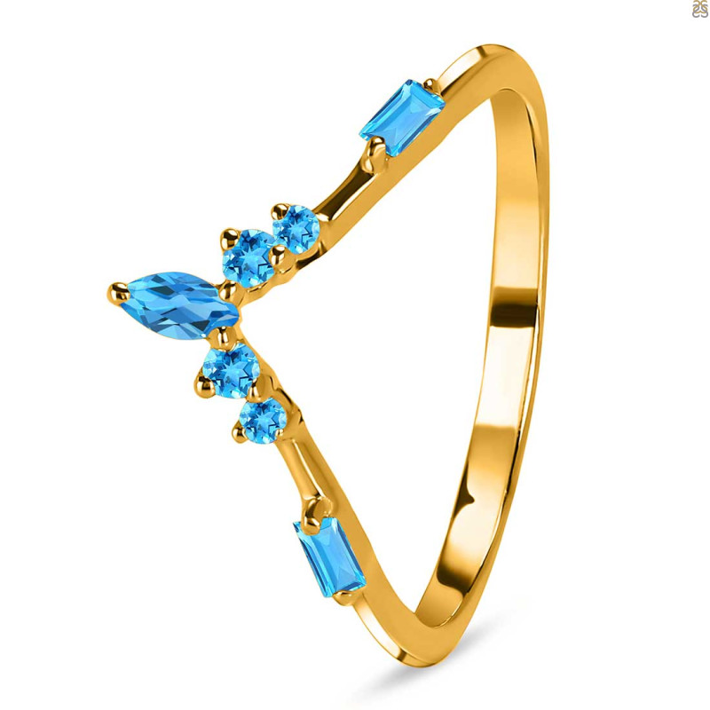 Swiss Blue Topaz Ring SBTZ-RR-408.