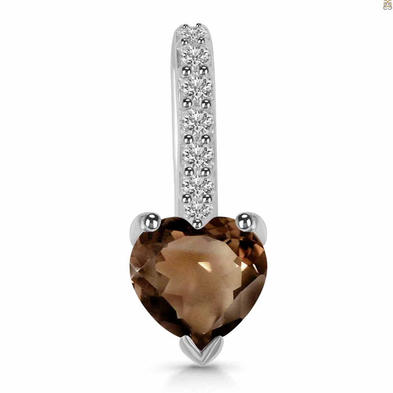 Smoky & White Topaz Pendant SMY-RDP-540.