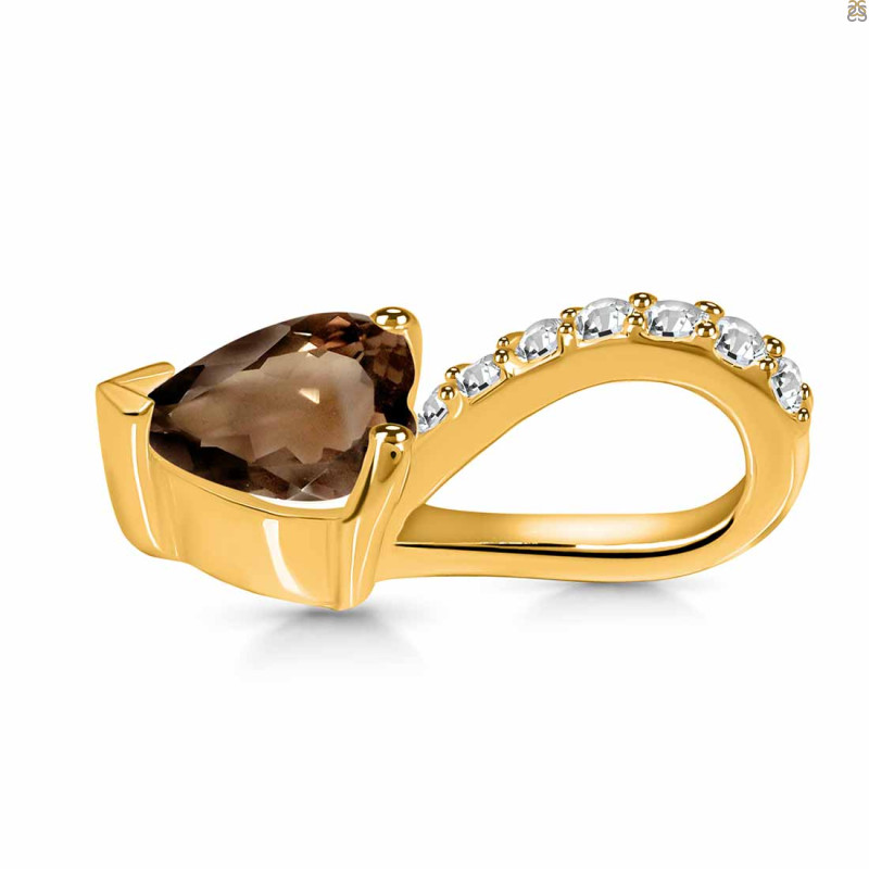Smoky & White Topaz Pendant SMY-RDP-540.