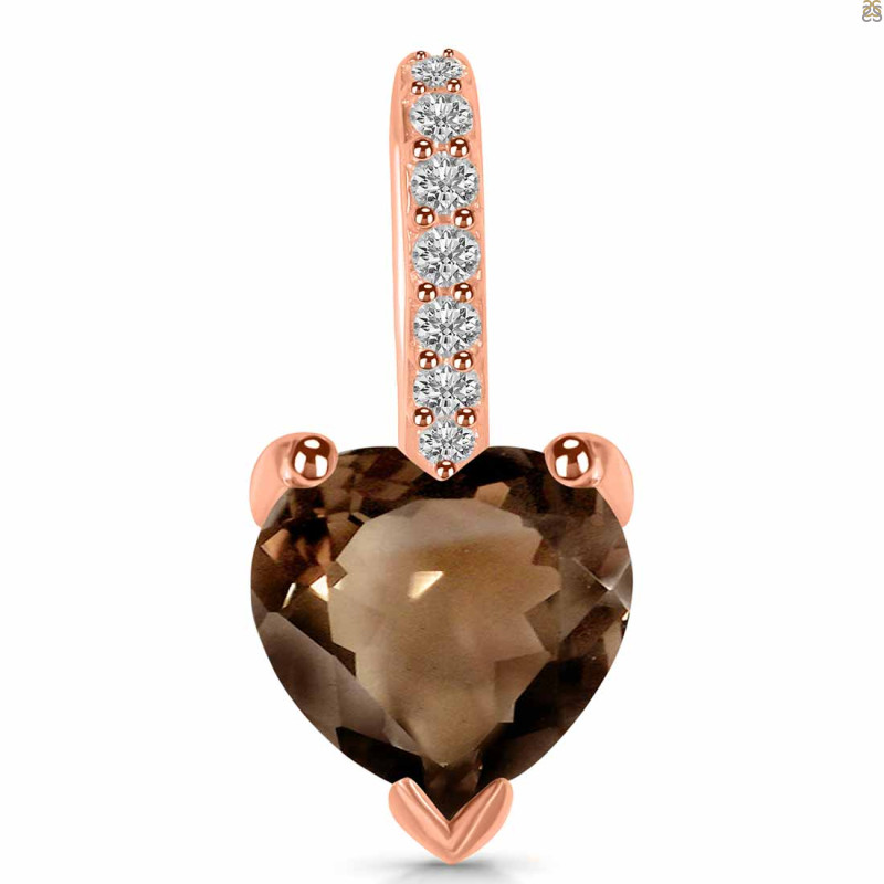 Smoky & White Topaz Pendant SMY-RDP-819.