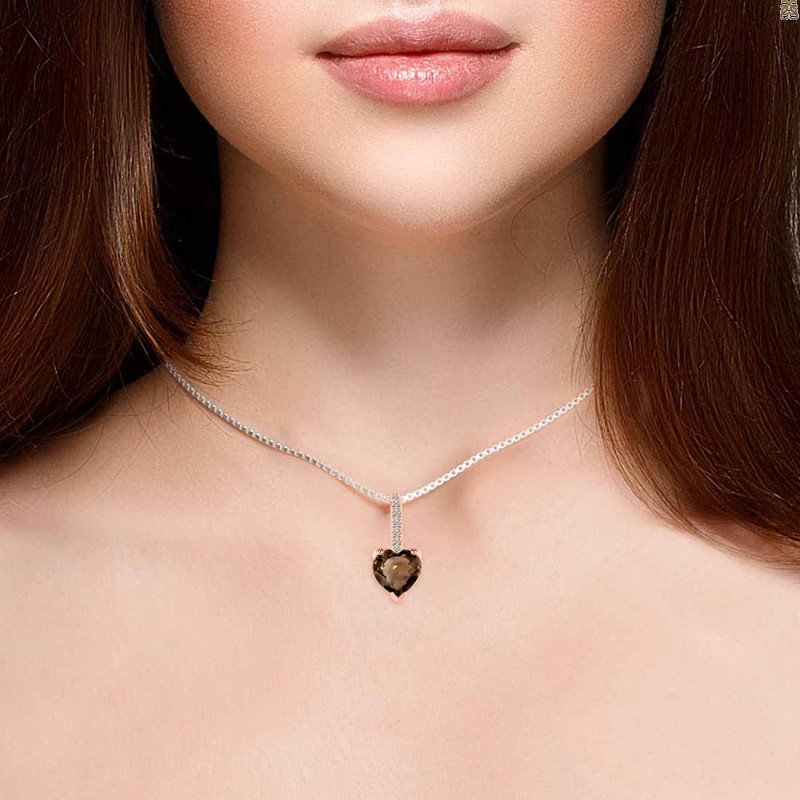 Smoky & White Topaz Pendant SMY-RDP-819.