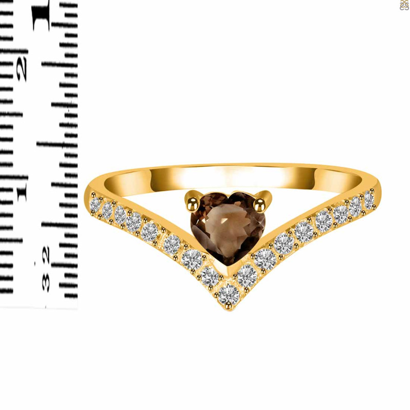 Smoky & White Topaz Ring SMY-RDR-2749.