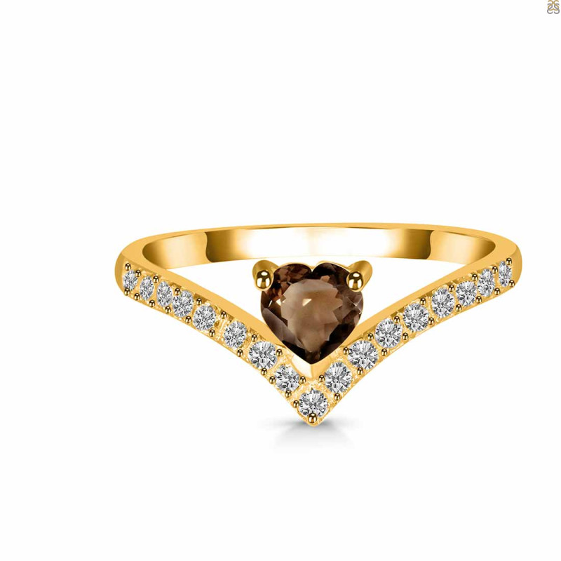 Smoky & White Topaz Ring SMY-RDR-2749.