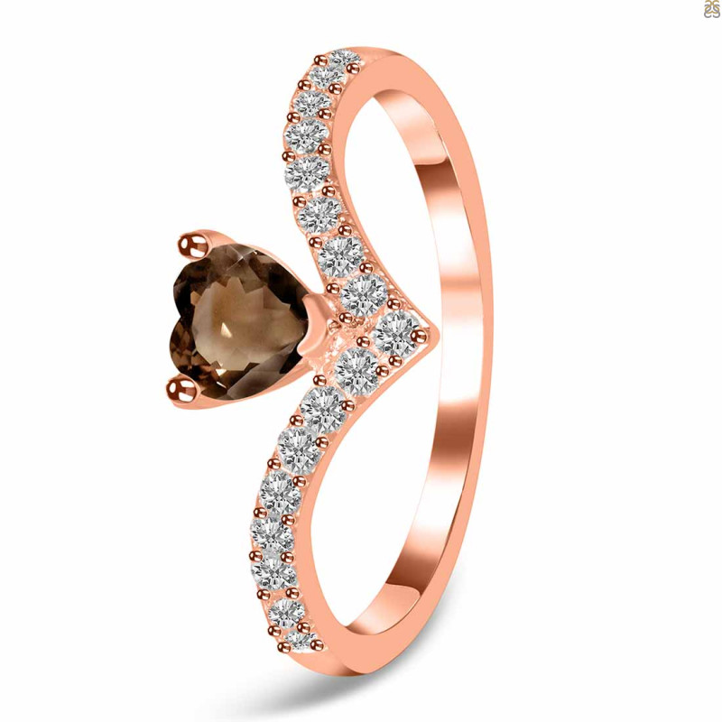 Smoky & White Topaz Ring SMY-RDR-2749.