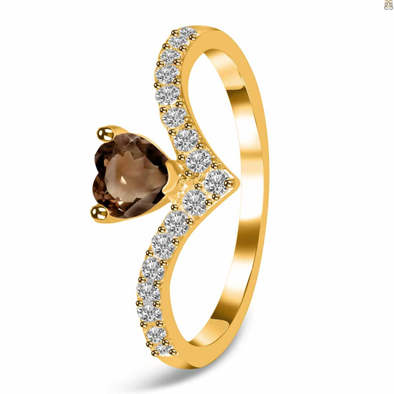 Smoky & White Topaz Ring SMY-RDR-2749.