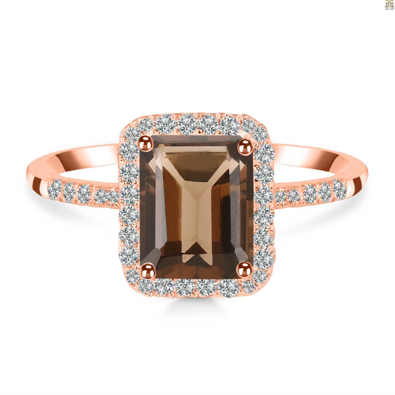 Smoky & White Topaz Ring SMY-RDR-3071.