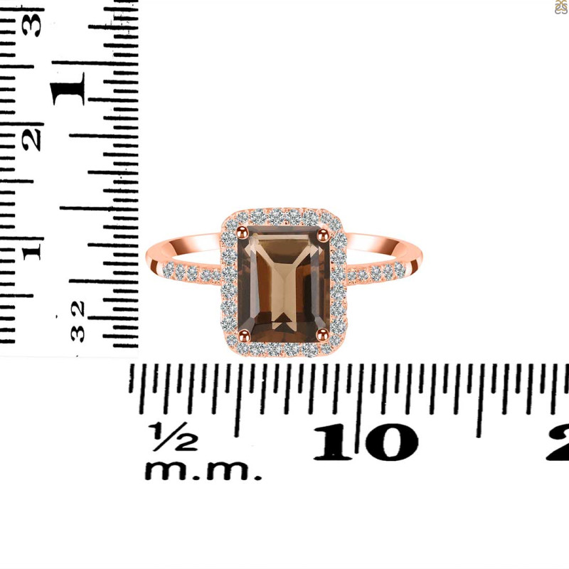 Smoky & White Topaz Ring SMY-RDR-3071.
