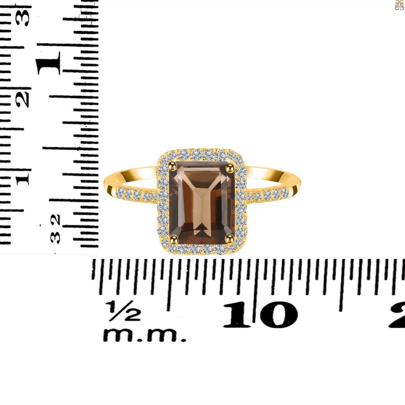 Smoky & White Topaz Ring SMY-RDR-3071.