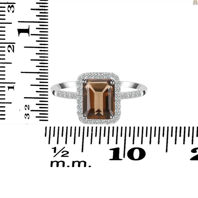 Smoky & White Topaz Ring SMY-RDR-3071.