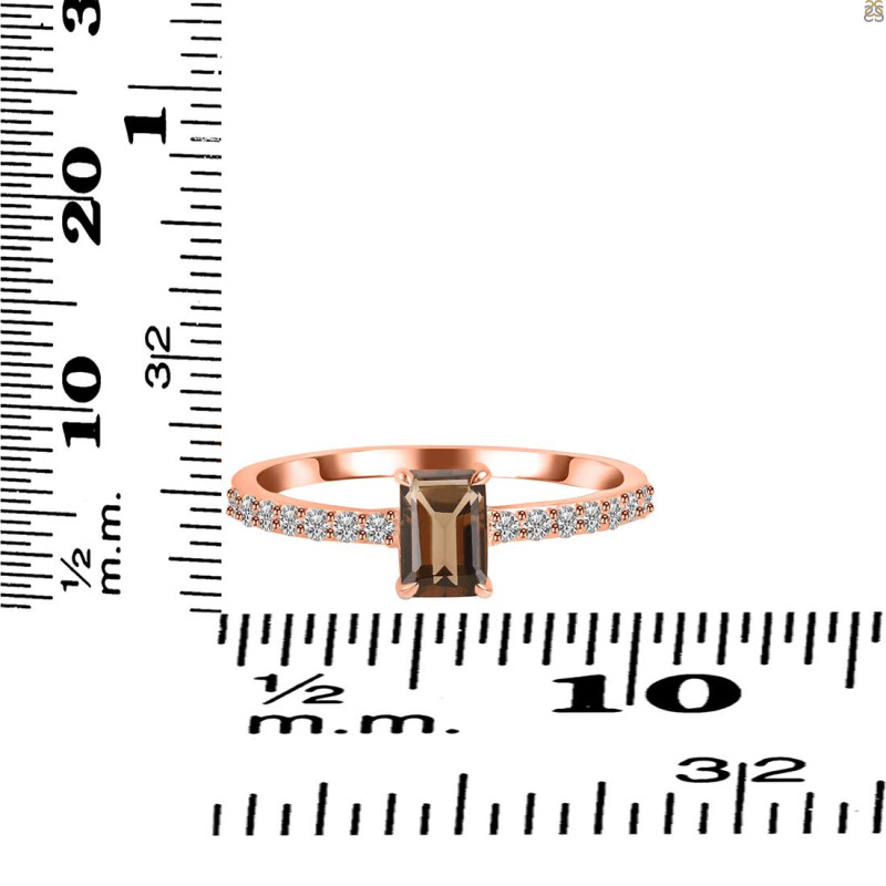 Smoky & White Topaz Ring SMY-RDR-3118.