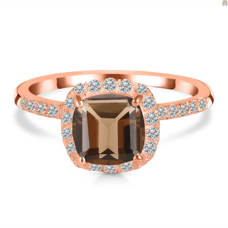 Smoky & White Topaz Ring SMY-RDR-3119.