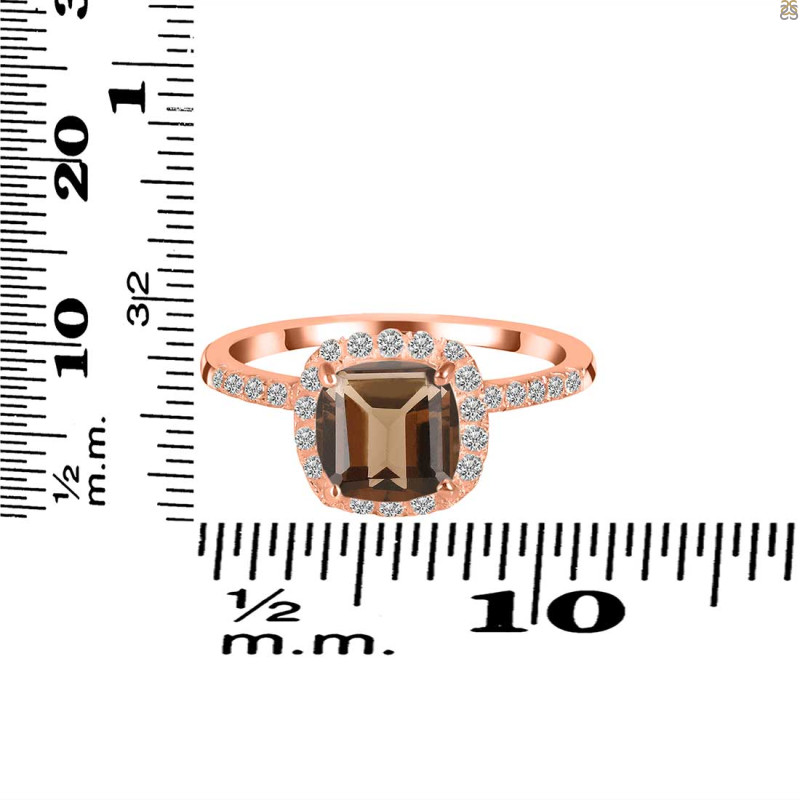 Smoky & White Topaz Ring SMY-RDR-3119.