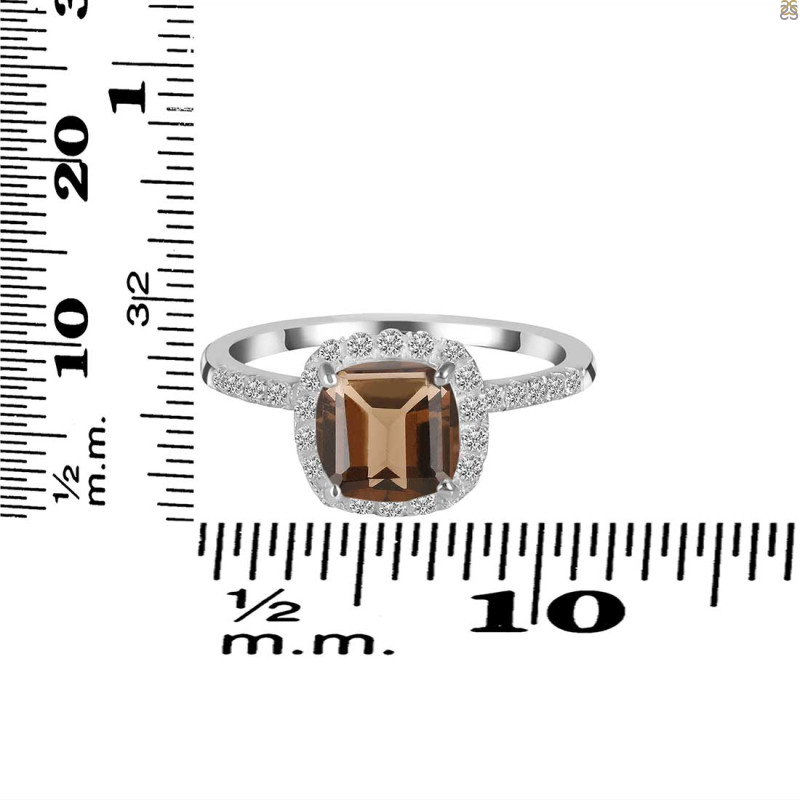 Smoky & White Topaz Ring SMY-RDR-3119.