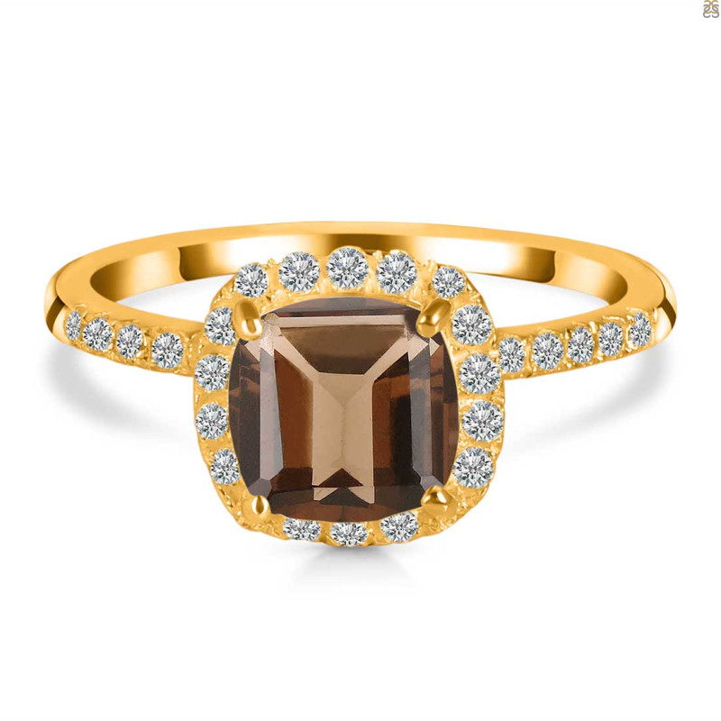 Smoky & White Topaz Ring SMY-RDR-3119.
