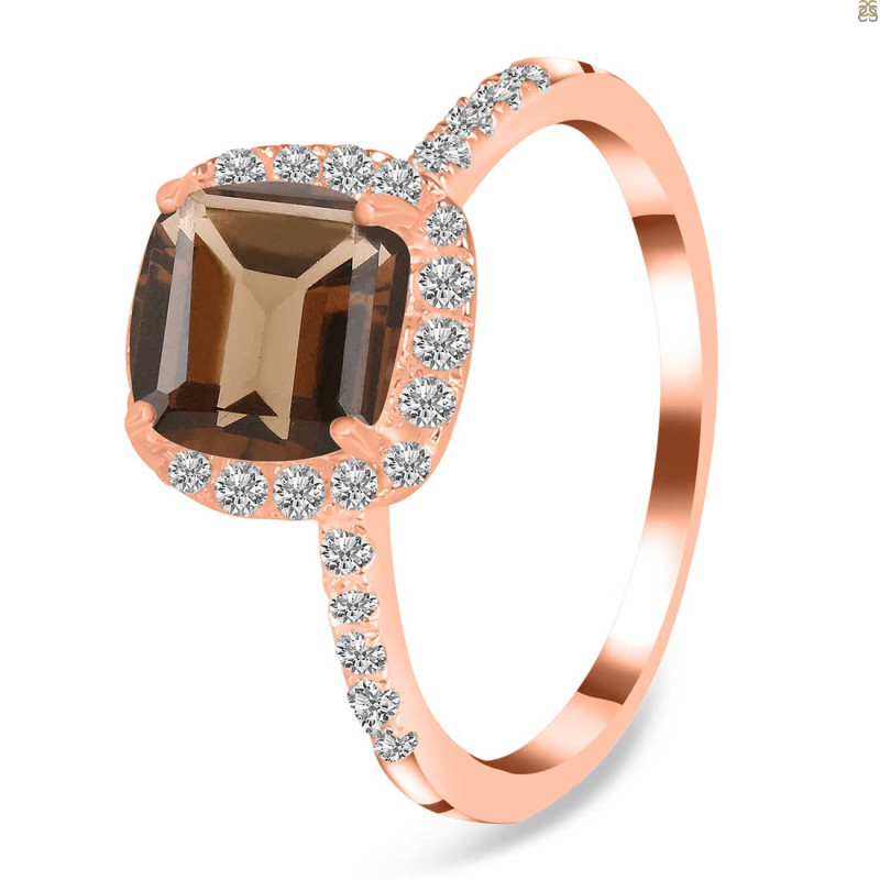 Smoky & White Topaz Ring SMY-RDR-3119.
