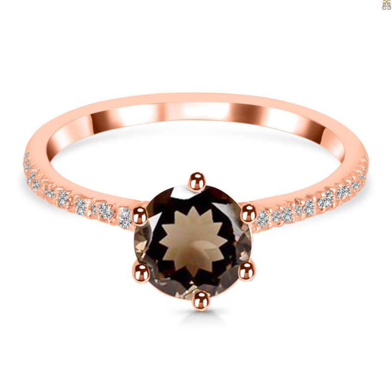 Smoky & White Topaz Ring SMY-RDR-3140.