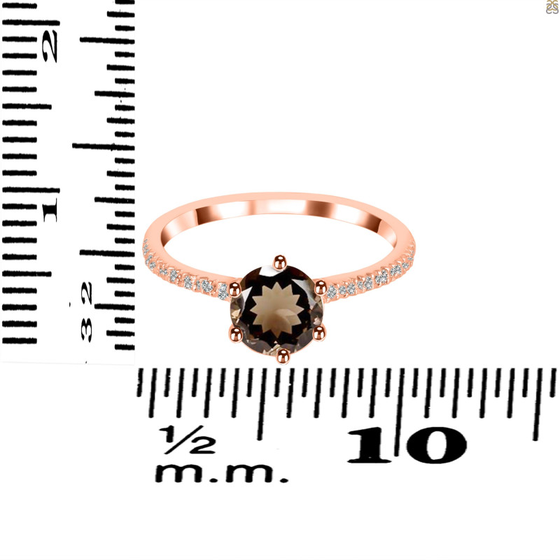 Smoky & White Topaz Ring SMY-RDR-3140.