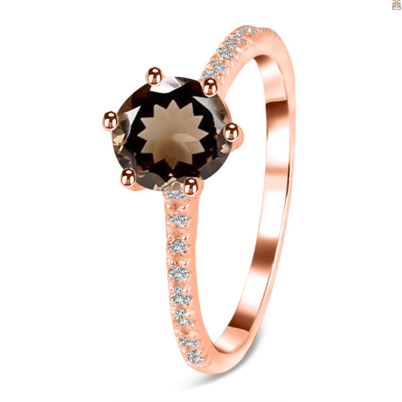 Smoky & White Topaz Ring SMY-RDR-3140.