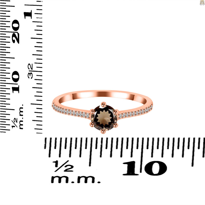 Smoky & White Topaz Ring SMY-RDR-3143.