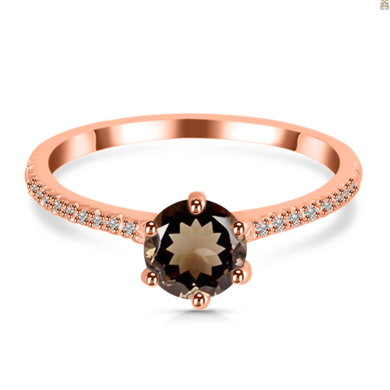 Smoky & White Topaz Ring SMY-RDR-3144.