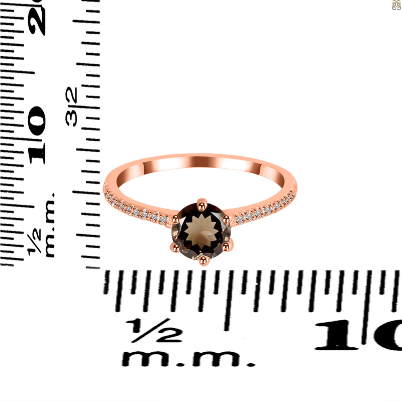 Smoky & White Topaz Ring SMY-RDR-3144.