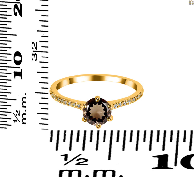 Smoky & White Topaz Ring SMY-RDR-3144.