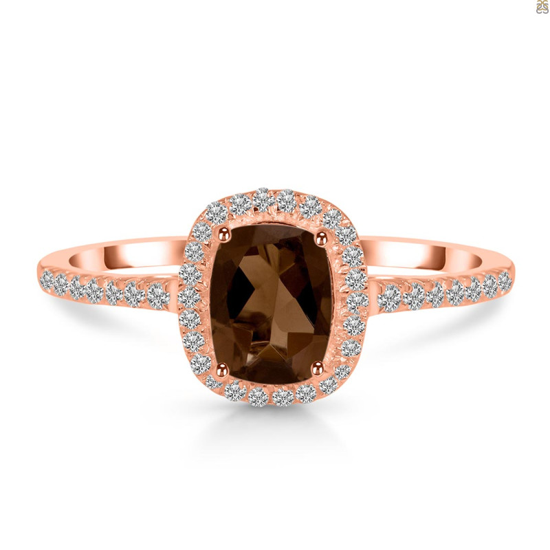 Smoky & White Topaz Ring SMY-RDR-3263.