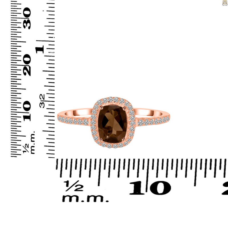 Smoky & White Topaz Ring SMY-RDR-3263.