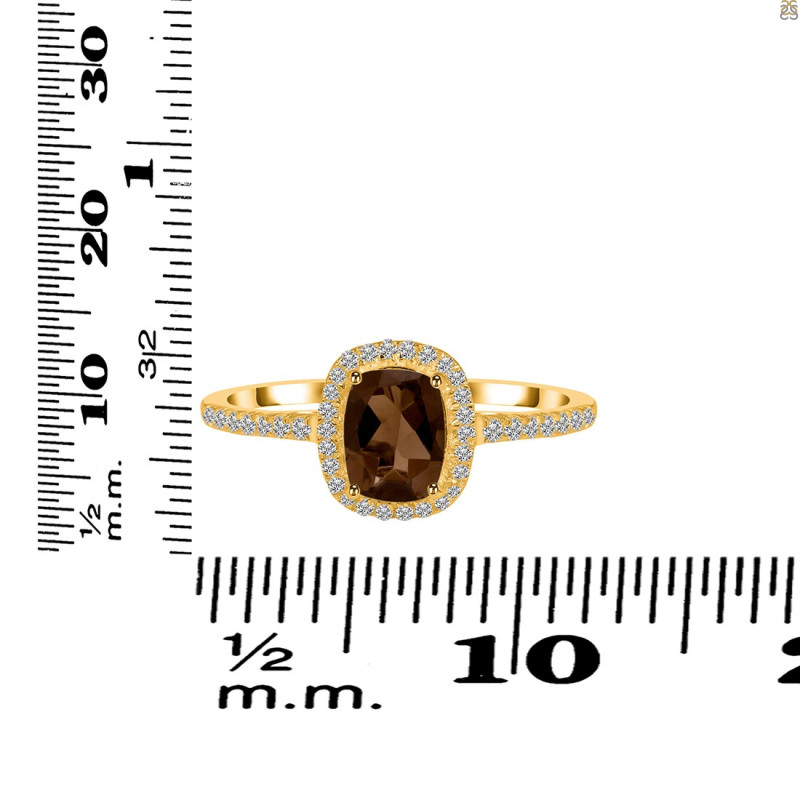 Smoky & White Topaz Ring SMY-RDR-3263.