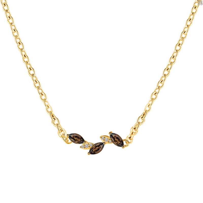 Smoky & White Topaz Necklace SMY-RDN-460.