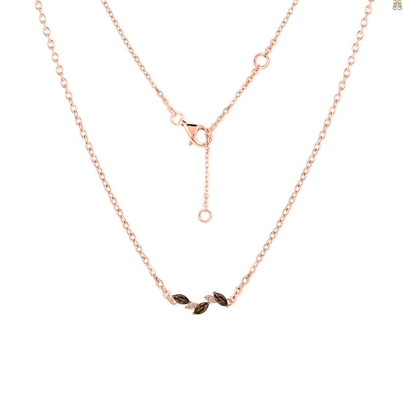 Smoky & White Topaz Necklace SMY-RDN-460.