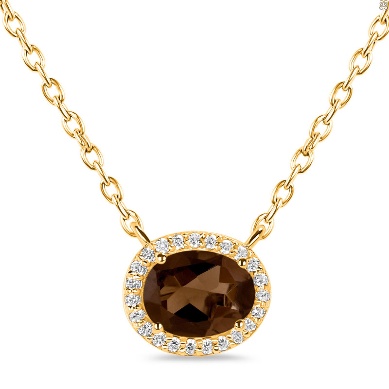 Smoky & White Topaz Necklace SMY-RN-85.