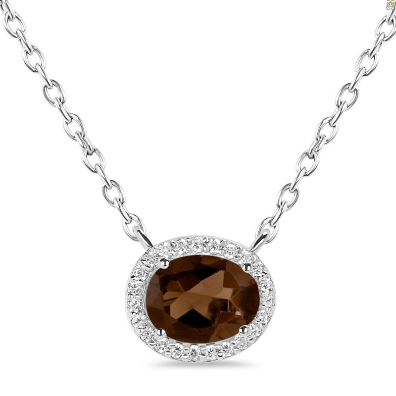 Smoky & White Topaz Necklace SMY-RN-85.