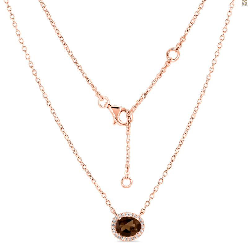 Smoky & White Topaz Necklace SMY-RN-85.