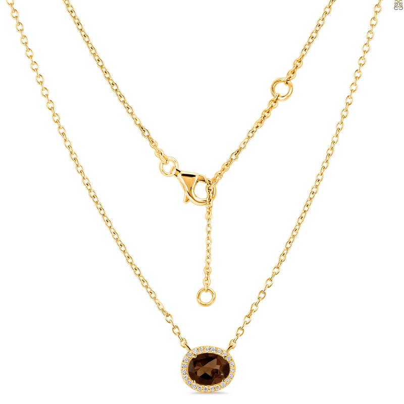 Smoky & White Topaz Necklace SMY-RN-85.