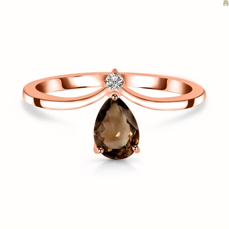Smoky & White Topaz Ring SMY-RR-374.
