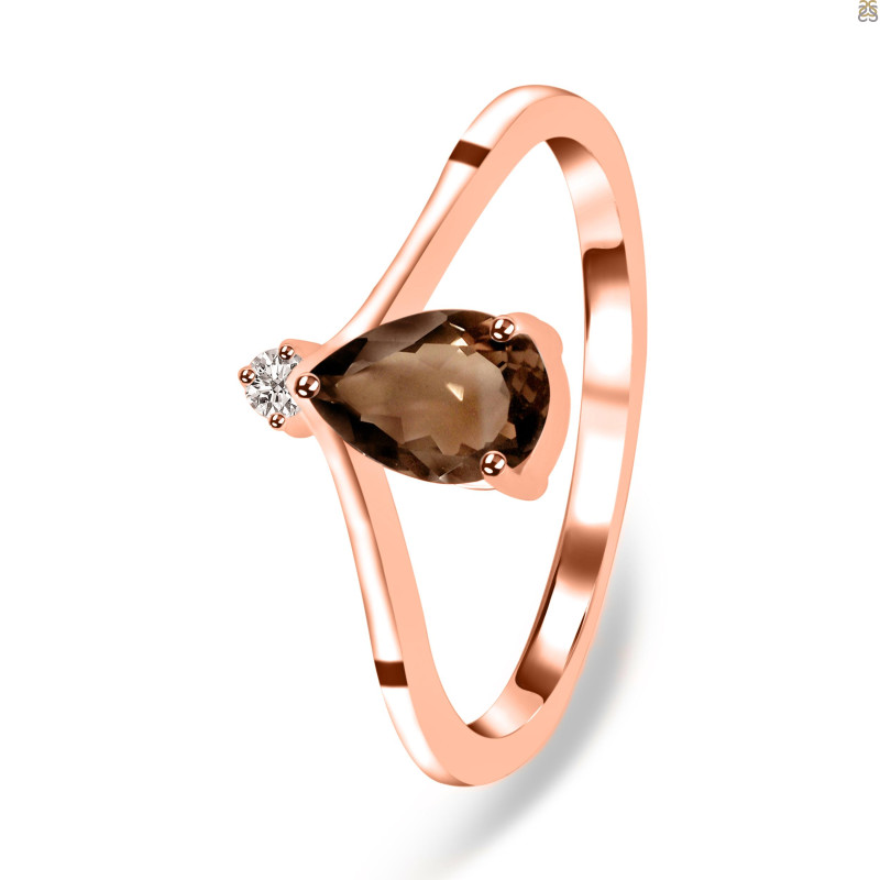 Smoky & White Topaz Ring SMY-RR-374.