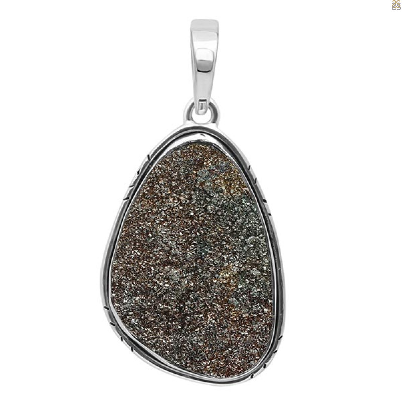 Spectropyrite Druzy Pendant-SP SPD-1-43