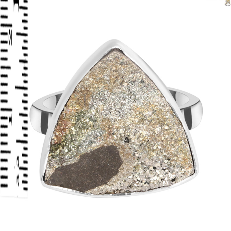 Spectropyrite Druzy Adjustable Ring-ADJ-R SPD-2-108