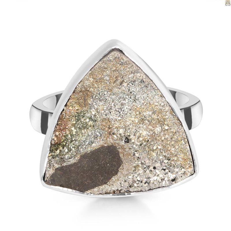 Spectropyrite Druzy Adjustable Ring-ADJ-R SPD-2-108