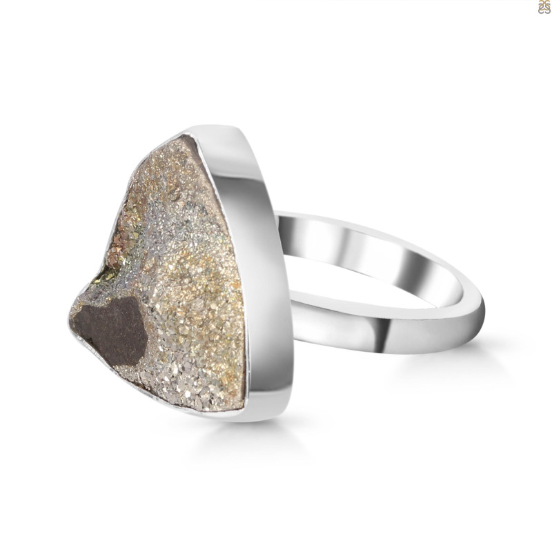 Spectropyrite Druzy Adjustable Ring-ADJ-R SPD-2-108