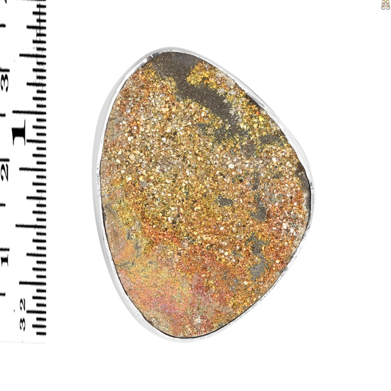 Spectropyrite Druzy Adjustable Ring-ADJ-R SPD-2-165