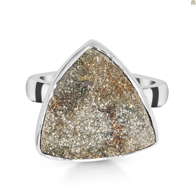 Spectropyrite Druzy Adjustable Ring-ADJ-R SPD-2-166