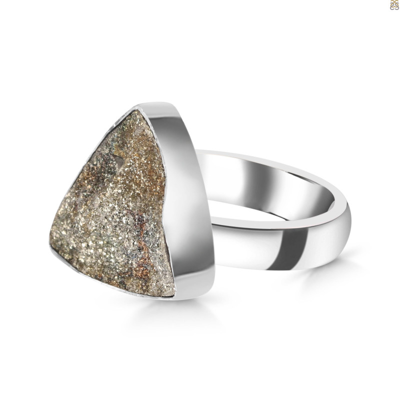 Spectropyrite Druzy Adjustable Ring-ADJ-R SPD-2-166