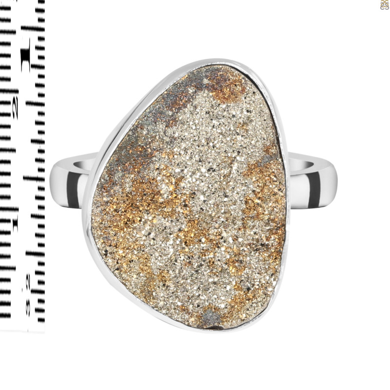 Spectropyrite Druzy Adjustable Ring-ADJ-R SPD-2-167