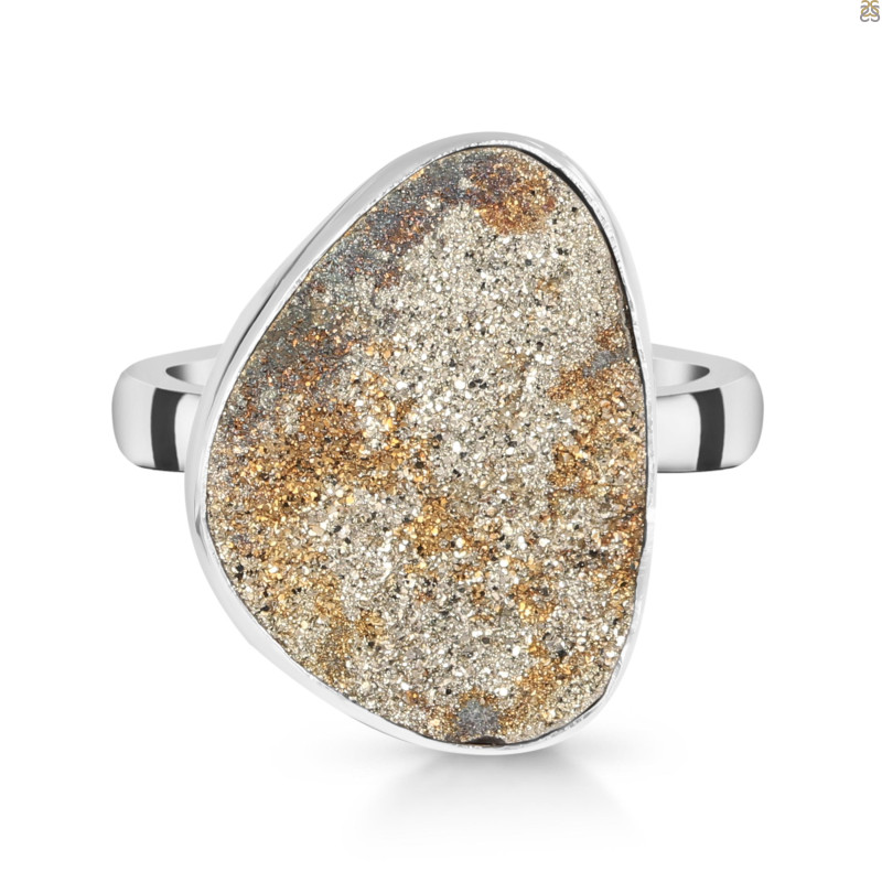 Spectropyrite Druzy Adjustable Ring-ADJ-R SPD-2-167