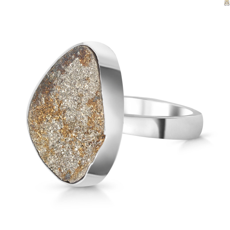 Spectropyrite Druzy Adjustable Ring-ADJ-R SPD-2-167