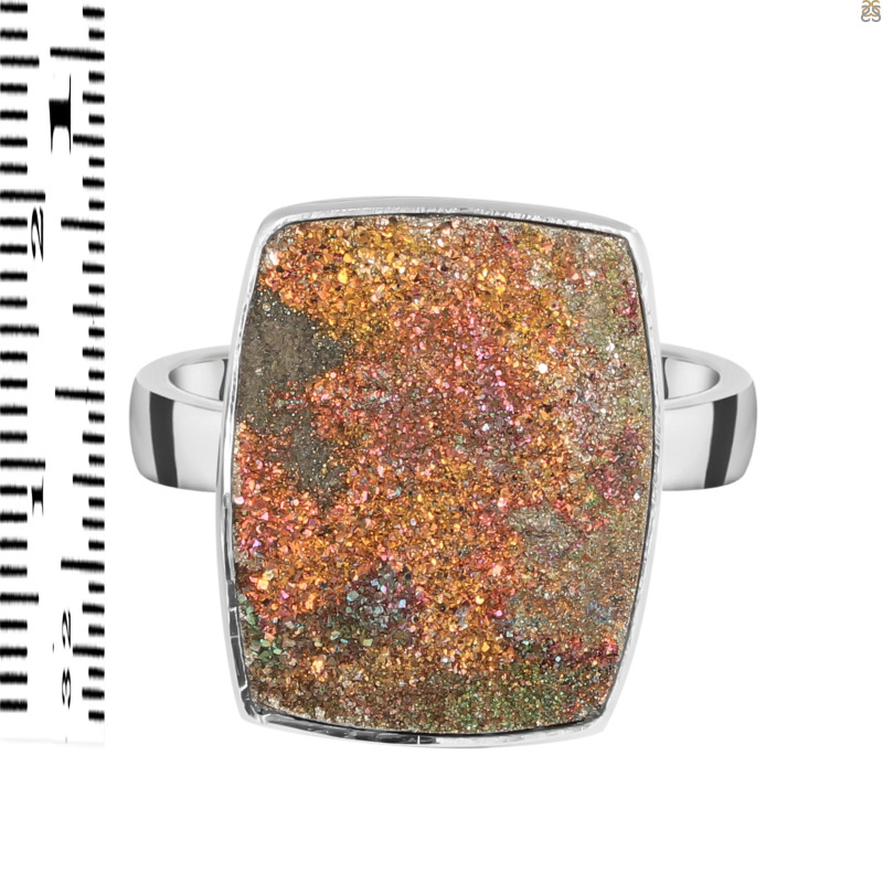 Spectropyrite Druzy Adjustable Ring-ADJ-R SPD-2-172