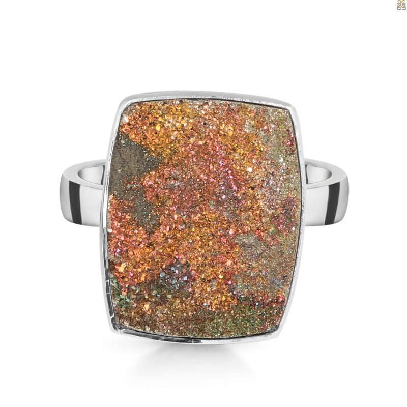 Spectropyrite Druzy Adjustable Ring-ADJ-R SPD-2-172
