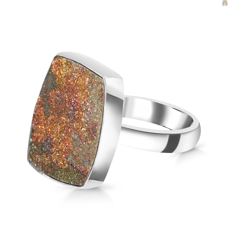 Spectropyrite Druzy Adjustable Ring-ADJ-R SPD-2-172